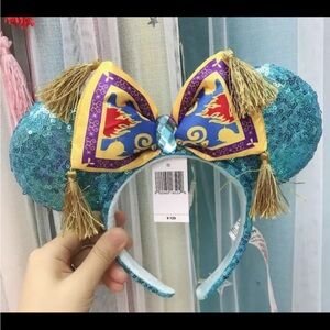 Disney Parks Aladdin Flying Carpet Sequin Blue Mickey Headband